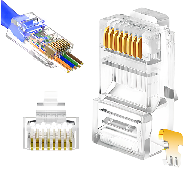 CX Cat6 Pass Through RJ45 Connector 20 Pack – PT RJ45 C6-20