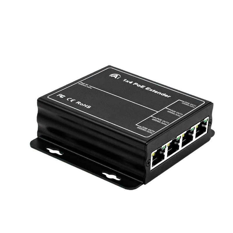 PoE 1 in 4 Out Extender Metal Indoor CX-PoE104E-M