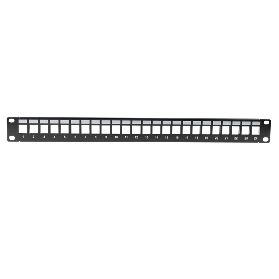 DYNAMIX Horizontal 19′ 1RU Unloaded 24 Port UTP Patch Panel – PP-UK-24