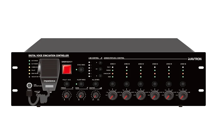 6-Zone EVAC Controller – 240W Class-D Amplifier – AP-D624EV