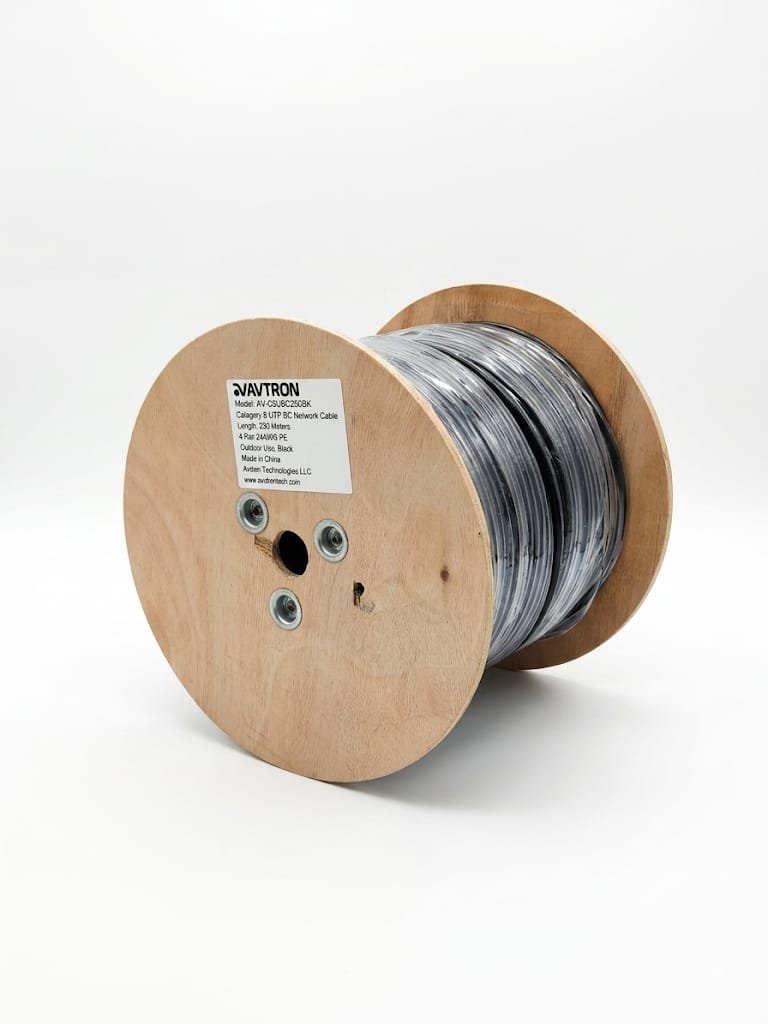AVTRON CAT6 UTP Solid BC Outdoor PE UV Resistant Cable 250M – AV-C6UBC250BK