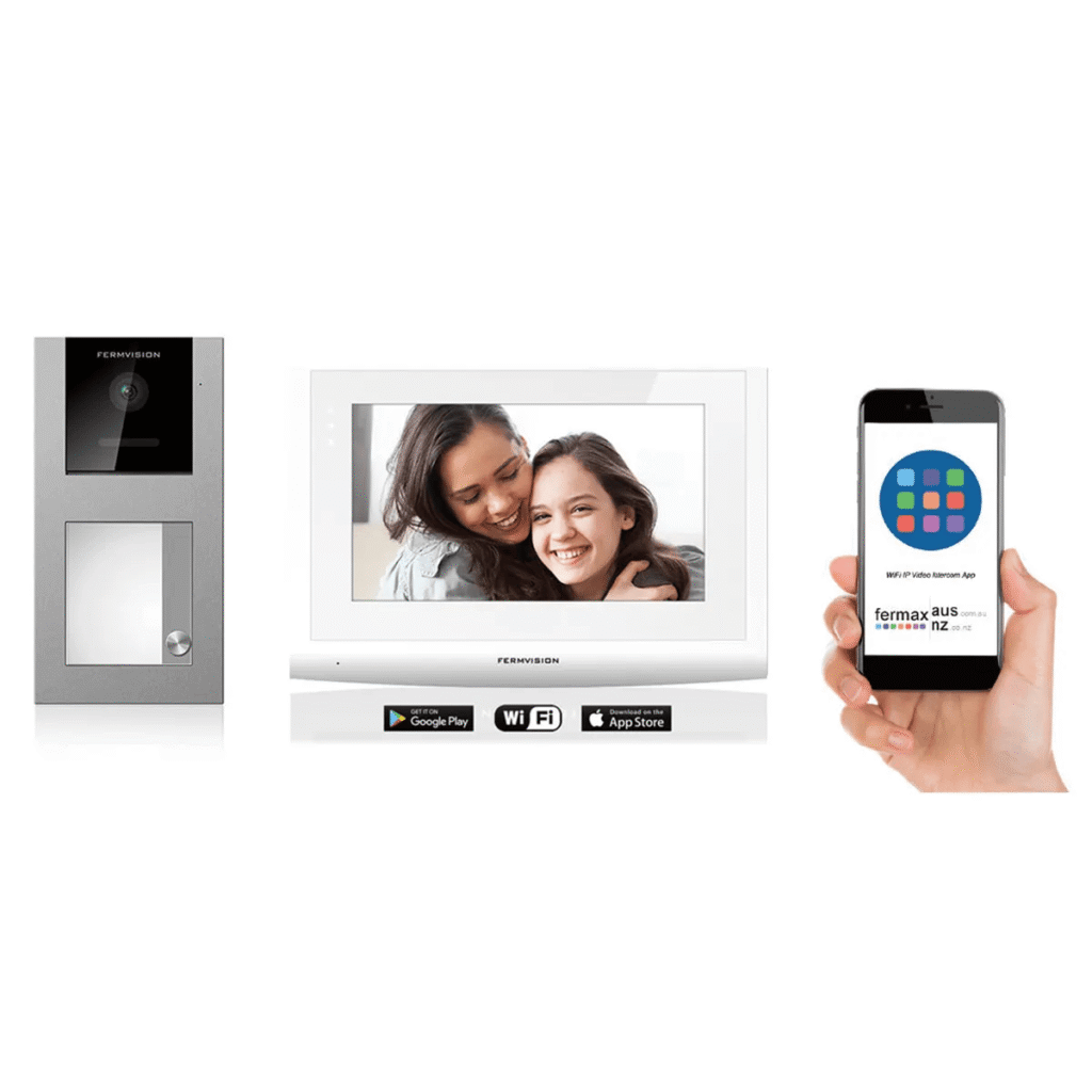 FERMAX Q Series V3W WiFi Single Button Intercom Kit – FVQ-6040APP-V3B